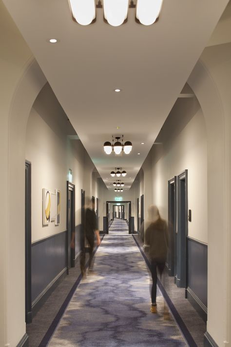 Hotel Hallway Design, Hotel Corridor Design Ideas, Hotel Corridor Design Hallways, Voco Hotel, Apartment Building Hallway, Hotel Corridor Design, Old Hotel Hallway, Hotel Corridors, Callow Hall Hotel