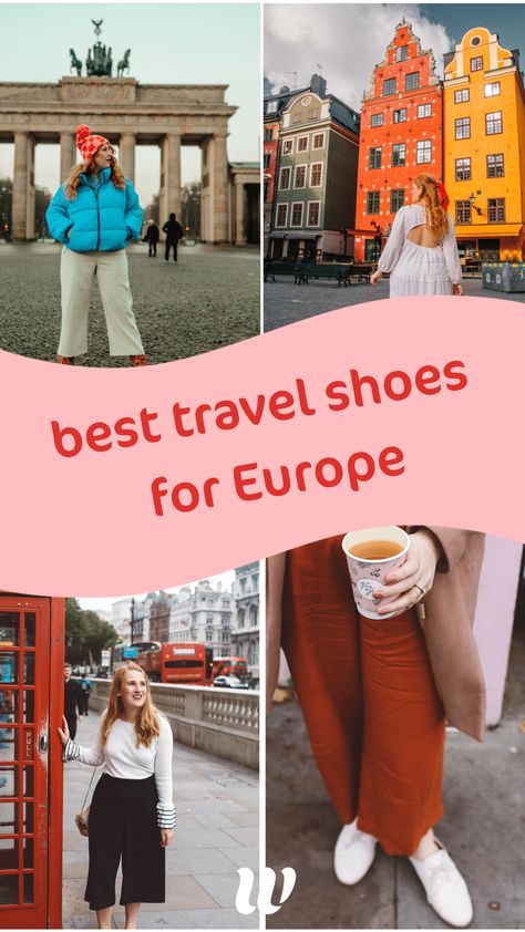 Explore Europe in comfort and style! Our ultimate guide to the best shoes for Europe travel helps you conquer cobblestones without sacrificing fashion. Find the perfect walking shoes for every budget and terrain. From the best walking shoes for Europe, the best travel sandals, best waterproof boots and more! All Day Walking Shoes, Best Travel Shoes For Walking, Waterproof Walking Shoes For Women, Cute Walking Shoes For Travel, Shoes For Traveling Europe, Stylish Walking Shoes For Europe, Travel Shoes Women Europe, Waterproof Shoes Womens Travel, Best Walking Shoes For Europe