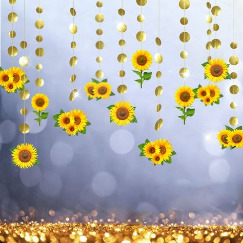 PRICES MAY VARY. 👍【 Package Includes】 12 strings of sunflower garlands in 4 designs. Each sunflower is suspended from a strand of shiny gold circles. The largest sunflowers are 6.3 x 5.4 inches in size. 👍 【Sunflower Theme Party Decoration】 This marvelous paper streamer kit impresses people with a positive, promising and joyful feeling and is uniquely designed for parties and events with themes connected with floral, fall, growth and prosperity. 👍【Fits Multiple Events and Occasions】 These shin Kids Birthday Party Decorations, Sunflower Party, Streamer Backdrop, Kids Birthday Party Decoration, Paper Streamers, Paper Wall Hanging, Party Garland, Graduation Party Supplies, Engagement Party Decorations