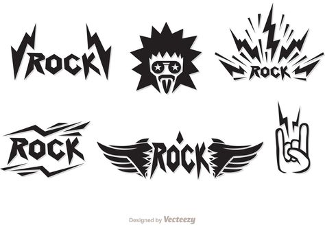 Rock Music Symbols Vectors Music Party Invitations, Rock Sign, Rock Fest, Monochrome Style, Music Festival Poster, Rock Hand, Music Symbols, Musica Rock, Monochrome Fashion