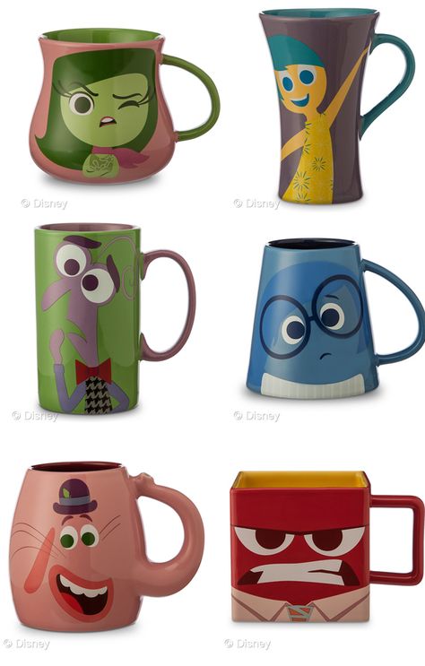 Inside Out - Coffee character mugs. 6 Must Have Inside Out Products the Whole Family Will Love #InsideOutEvent #InsideOut Family Cups Ideas, Coffee Character, Disney Coffee Mugs, Disney Products, Bing Bong, Disney Cups, Disney Kitchen, Disney Mugs, Tanah Liat