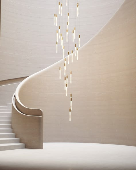 Cascadia — Matthew McCormick Studio | Custom Lighting Design Stairway Design, Modern Lighting Design, Interior Stairs, Spiral Staircase, Stair Railing, Luxury Lighting, Staircase Design, Custom Lighting, Stairs Design