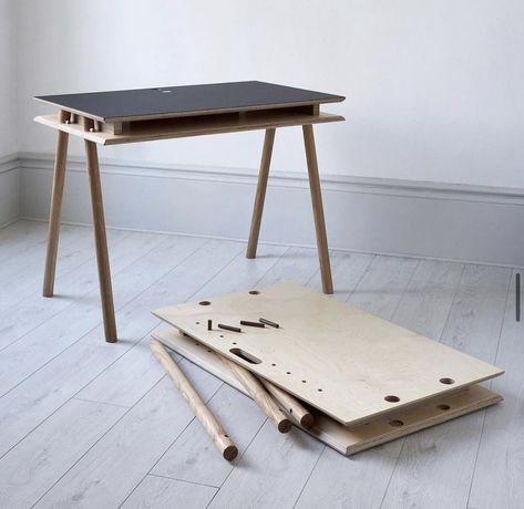 Furniture Simple Wooden Desks, Wooden Range, All Wood Furniture, Solid Oak Table, Joinery Details, Simple Leather, Plywood Furniture, Sustainable Furniture, Yanko Design