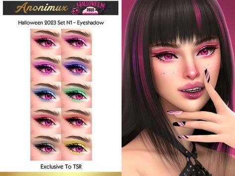 Eyeshadow Sims 4, Sims 4 Halloween, Sims 4 Makeup, Sims 4 Cc Eyes, Makeup Cc, Sims Packs, Sims 4 Anime, High Hair, Sims 4 Cc Makeup