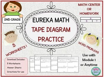 2nd Grade Eureka Math Word Problems with Tape Diagram Practice Mod 1 or Anytime Tape Diagram, Eureka Math, Math Words, Math Word Problems, 2nd Grade Math, Math Center, Word Problems, Teacher Newsletter, Math Centers