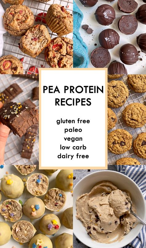 Pea Protein Bars, Plant Protein Powder Recipes, Pea Protein Powder Recipes, Pea Protein Recipes, Recipes Using Protein Powder, Protein Powder Muffins, High Protein Muffins, Protein Chocolate Chip Cookies, Pumpkin Protein Muffins