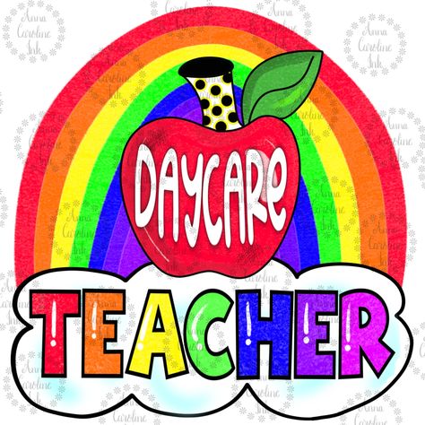 Apple Clip Art, Daycare Teacher, Third Grade Teacher, Rainbow Png, Second Grade Teacher, Teacher Apple, Teacher Png, First Grade Teachers, School Png