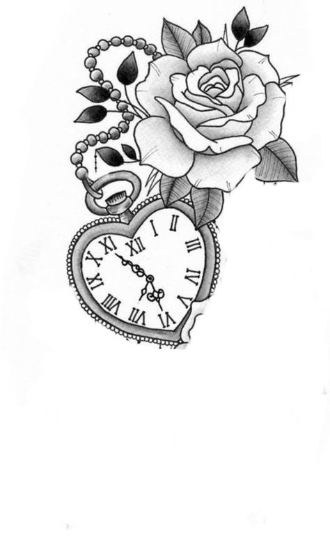 Rose Heart Clock Butterfly Tattoo, Women Clock Tattoo, Heart Shaped Clock Tattoo, Pigeon Tattoo Design, Heart Clock Tattoo Design, Heart Clock Tattoo, Jester Tattoo, Pigeon Tattoo, Clock And Rose Tattoo