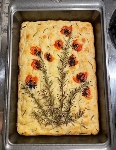 #focaccia #foccacia #recipe #cooking #baking #aesthetic #flowers Foccacia Aesthetic, Foccacia Recipe, Baking Aesthetic, Aesthetic Flowers, Dinner Party, Festival, Baking, Birthday, Flowers