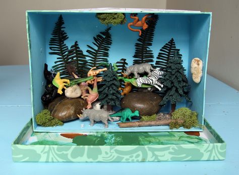 Jungle Diorama - Augie completed | by Wendy Copley Biome Diorama, Animal Science Projects, Jungle Theme Crafts, Jungle Diorama, Forest Diorama, Letter J Crafts, Forest Biome, Jungle Crafts, Book Lessons