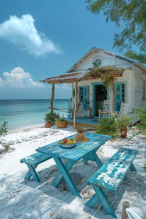 Beach Cabin Aesthetic, Tahiti House, Beach Shack Aesthetic, College Houses, Beach House Backyard, Beach Shacks, Small Beach Houses, Dream Life House, Dream Beach Houses