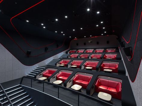 Multiplex Atmosphere Cinema, Ukraine Auditorium Interior, Crazy Interior Design, Home Cinema Room Ideas, Luxury Home Cinema Room, Cinema Interior, Cinema Room Design, Home Theater Room, Cinema Architecture, Home Theater Room Design