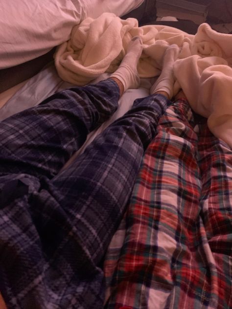 Sleeping Bf Aesthetic, Flannel Pjs Aesthetic, Boyfriend Sleepover, Sleepover With Boyfriend, Autumn Sleepover, Flannel Pjs, Pure Life, Scratchboard Art, Pj Party