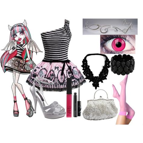 "Rochelle Goyle Fashion" by wwegirl423 on Polyvore Rochelle Goyle Costume, Rochelle Goyle Cosplay, Monster High Halloween Costumes, Monster High Halloween, Monster High Cosplay, Monster High Costume, Cute Emo Outfits, Rochelle Goyle, Outfits Pastel