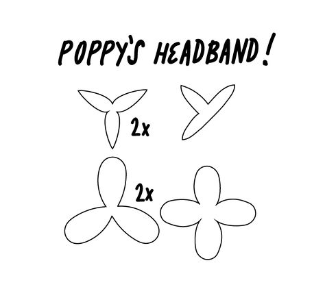 Template for the flowers on Poppy's headband Princess Poppy Costume, Poppy Template, Poppy Costume, Trolls Headband, Poppy Trolls, Troll Costume, Crown Template, Halloween Costume Props, Trolls Poppy