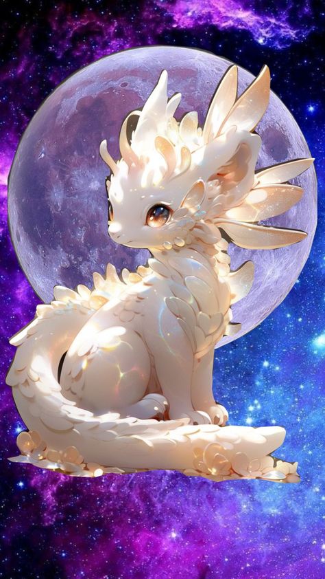 Fantasy Spirit Creature, Fantasy Pets Mythical Creatures, Cute Dragon Wallpaper, Mythical Pets, Dragons Cute, Baby Dragons Drawing, Beautiful Dragons, Baby Dragon Art, Kawaii Dragon