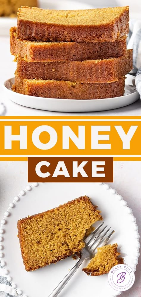 Honey Loaf Cake Recipe, Honey Loaf Cake, German Honey Cake, Jewish Honey Cake Recipe, Honey Dessert Recipes, Jewish Honey Cake, Honey Cake Recipe Easy, Kosher Meals, Honey Loaf