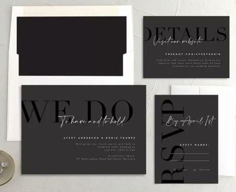 Color Block Background, 2026 Wedding, Wedding November, Black Tie Wedding Invitations, Registry Ideas, Wedding Planner App, Black And White Wedding Invitations, Black Wedding Invitations, Nails Colors