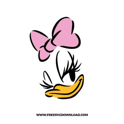 Daisy Duck Silhouette, Minnie And Daisy Tattoo, Donald And Daisy Duck Tattoos, Disney Clipart Free, Disney Png Free, Duck Svg Free, Daisy Duck Tattoo, Daisy Duck Drawing, Disney Svg Free Files