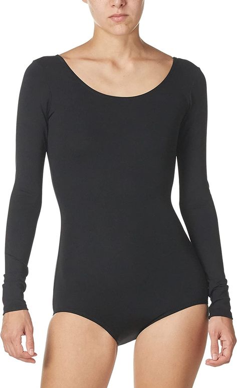 100% Nylon Imported Pull On closure Machine Wash 90% Nylon, 10% Spandex Soft, breathable, quick-drying Fabric has excellent stretch Black Long Sleeve Leotard, Capezio Leotards, Long Sleeve Leotard, Girls Leotards, Leotards Ballet, Dance Skirt, Dance Leotards, Basic Long Sleeve, Accessories Clothing