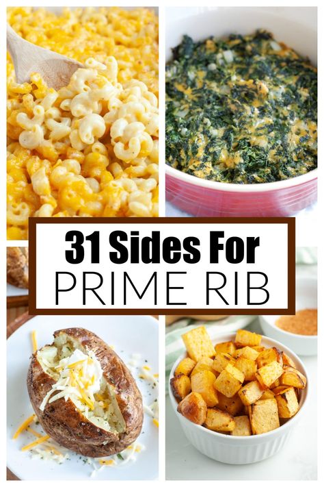 Sides With Prime Rib, Best Sides For Prime Rib Dinner, Sides To Serve With Prime Rib, Primerib Christmas Dinner Sides, Prim Rib Side Dishes, Side Dishes For Prime Rib Holiday, Side Dishes For Prime Rib, Prime Rib Side Dishes, Rib Side Dishes