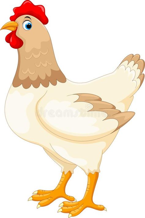 Vector Illustration of cute cartoon hen. Isolated on white background #Sponsored , #sponsored, #ADVERTISEMENT, #Illustration, #cartoon, #white, #cute Cartoon Hen, Chicken Patterns, Chicken Drawing, Inkscape Tutorials, Chicken Pictures, Wings Drawing, Cartoon Chicken, Cute Chickens, Chicken Art