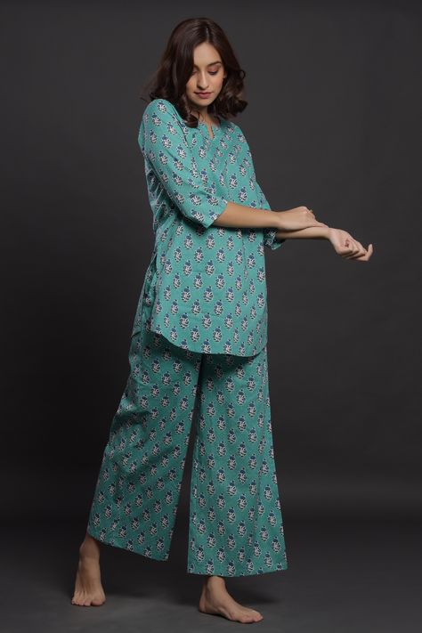 Combine style and comfort with lightweight cotton nightsuits for summers crafted with good quality fabrics and soothing colours. #casualoutfits #summerdresses #cottonfabrics #nightwear #sleepwear #bridesmaidgifts #womenloungewear #cottonnightsuits #nightsuitsforgirls #nightsuitsets #peplumtops #athomestyles Cotton Nightsuits For Women, Nightsuits For Women Summer, Cotton Sets For Women, Night Dress For Women Cotton Night Dress For Women, Cotton Coordsets For Women, Simple Night Dress, Cotton Night Suits For Women, Nightsuits For Women, Night Suit Cotton