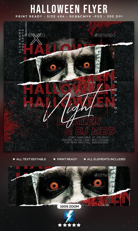 Halloween Flyer Design, Scary Halloween Party Invitations, Halloween Club, Halloween Party Flyer, Halloween Layout, Decorative Fonts, Graphisches Design, Halloween Flyer, Flyer Printing