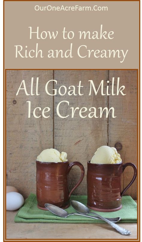 You CAN make rich and creamy goat milk ice cream, without any cow milk products! Read about the interesting tricks used here, and use these recipes to make BOTH vanilla and chocolate goat milk ice cream! Goat Milking, Goat Milk Recipes, Goat Recipes, Milk Products, Goat Cheese Recipes, Vanilla Recipes, Ice Cream Base, Milk Ice Cream, Cow Milk