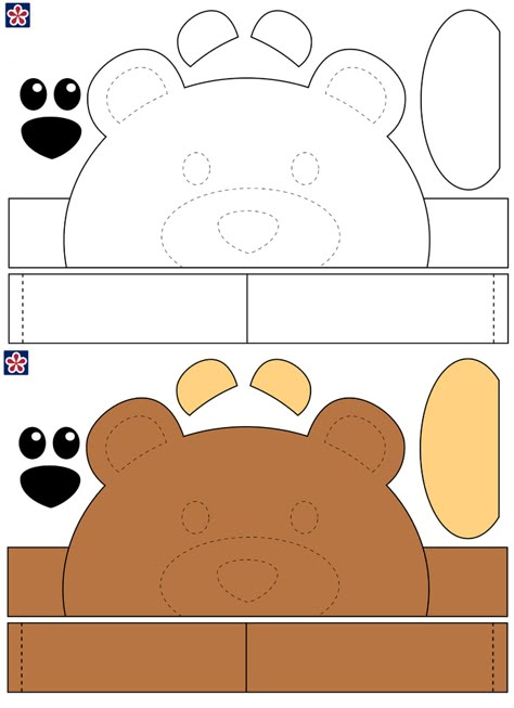 Teddy Bear Arts And Crafts, Dog Headband Craft, Animal Headbands Craft For Kids, Headband Template Free Printable, Bear Headband Craft, Teddy Bear Crafts Preschool, Craft Templates Printable, Headband Crafts For Kids, Bear Crafts For Kids