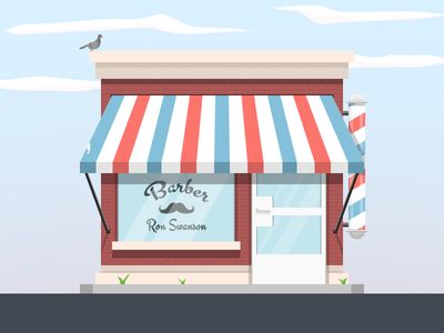 Barbershop Stopmotion Idea, Barbershop Illustration, Barbershop Design, Drawing Manga, Building Drawing, Minimal Prints, Building Facade, Environment Design, Flat Icon