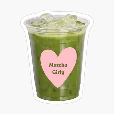 Get my art printed on awesome products. Support me at Redbubble #RBandME: https://www.redbubble.com/i/sticker/iced-matcha-latte-by-lameyadeco/164159202.EJUG5?asc=u Senior Stickers, Matcha Sticker, Pink Matcha, Girly Stickers, Matcha Lover, Matcha Recipes, Emoji Iphone, Sticker Design Inspiration, The Matcha