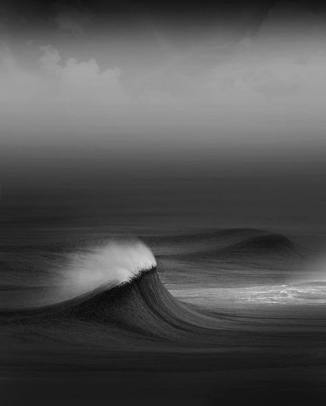 Mood Board Pics, Shadow Art Projects, Dark Waves Aesthetic, Black And White Waves, Ocean Aesthetic Black And White, Dark Waves, Wave Photography, Dark Waves Ocean, Noosa Australia