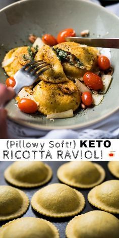 Keto Ravioli, Ravioli Ricotta, Diet Bread, Spinach Filling, Ricotta Ravioli, Desayuno Keto, Simple Keto, Low Carb Pasta, Keto Cooking