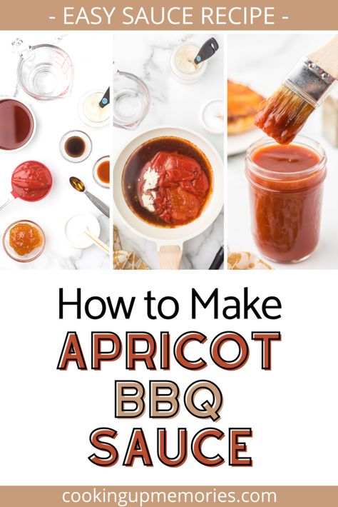 Indulge your taste buds with the perfect balance of tangy and sweet flavors with this Apricot BBQ Sauce.. Whether you're glazing succulent chicken wings, basting juicy pork ribs, or marinating tender beef, this apricot BBQ sauce is a taste sensation that will elevate your barbecue game. Apricot Bbq Sauce, Quick Pasta Sauce, Easy Sauce Recipe, Barbeque Sauce Recipe, Tangy Bbq Sauce, Bbq Seasoning, Bbq Sauce Recipe, Bbq Sauce Homemade, Homemade Bbq