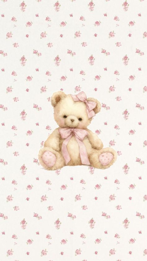 Cute pink bear wallpaper Pink Bear Wallpaper, Bow Wallpaper Iphone, Teddy Bear Images, Teddy Bear Wallpaper, Bow Wallpaper, Bedroom Wall Collage, Minimalist Photos, Pink Bear, Christmas Phone Wallpaper