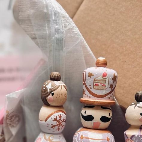 dixieandbee • Sabine 🐝 on Instagram: "Ending and starting this year with this wonderfully cute Japanese spring inspired nutcracker set 💗 im working through my current orders that have been placed during my painting break. Thank you to everybody that let me paint for them this year and those that are starting me off painting for them in the new year 💗💗 I’m so excited for all the sweet visions that are coming to life! #handmade #smallshop #smallshoplove #oneofakind #custom #custommade #handpainted #christmas #christmasdecor #nutcracker #nutcrackerballet #woodentoys #2023 #2024 #makersmovement" Japanese Spring, Wood Craft Ideas, Dreaming Of A White Christmas, Nutcracker Ballet, A White Christmas, December 31, Spring Inspiration, Wood Craft, Painted Wood