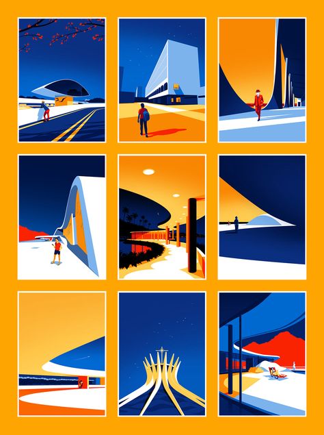 UTOPIA on Behance Istoria Artei, Posca Art, Oscar Niemeyer, Grid Design, Architecture Illustration, Penguin Books, Art And Illustration, Illustration Vector, Art Moderne