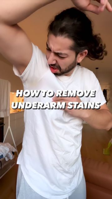 Armen Adamjan on Instagram: "How to get rid of sweat stains.. with just 2 ingredients! 🤩 No need to use bleach or any other product with toxic chemicals! . . . . #kitchenhacks #lifehacks #diy #natural #cleaninghacks #cleaning #learning #cleaningtips #cleantok #cleankitchen #sweat #sweatstains #instadaily #instagood #selfcare @jimmyfallon #netflix #wow" How To Clean Sweat Stains From Clothes, How To Get Rid Of Underarm Stains, How To Remove Sweat Stains Arm Pits, How To Get Rid Of Sweat Stains, How To Get Sweat Stains Out Of Shirts, Sweat Stains Out Of Clothes, Get Rid Of Sweat Stains, Remove Sweat Stains, Smart Cleaning