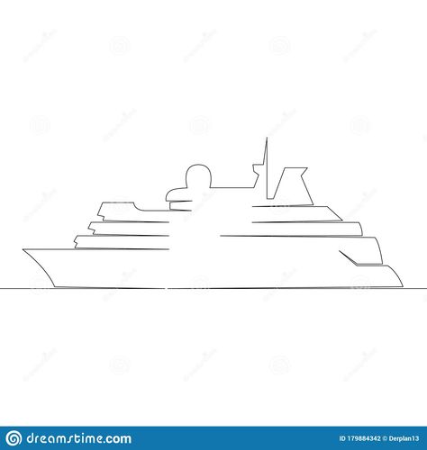 Seagoing vessel, boat, ship. Illustration about ocean, modern, boat, business, contour, illustration, cartoon, line, character, icon, nautical, container, design, continuous - 179884342 Line Character, Ship Illustration, Character Icon, Container Design, Illustration Cartoon, Hand Art Drawing, Doodle Art, Stock Illustration, Nautical