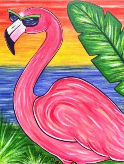 Flamingo Things, Bantam Chickens, Fancy Flamingo, Easy Painting Ideas On Canvas, Flamingo Painting, Easy Painting Ideas, Flamingo Decor, Painting Easy, Beachy Decor