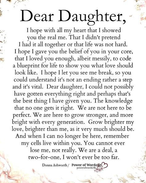 Power of Wordz - Beautifully written words by Donna... Donna Ashworth, Letter To Daughter, Village Drawing, Daily Love Quotes, Daughter Poems, Hug Quotes, My Children Quotes, Mothers Love Quotes, Children Quotes