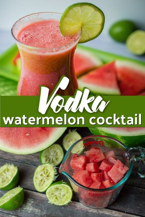 Watermelon Cocktail Vodka, Watermelon Vodka Recipes, Watermelon Alcoholic Drinks, Watermelon Vodka Drinks, Vodka Watermelon, Cocktail Vodka, Watermelon Cocktail, Drinks Recipe, Slushie Recipe