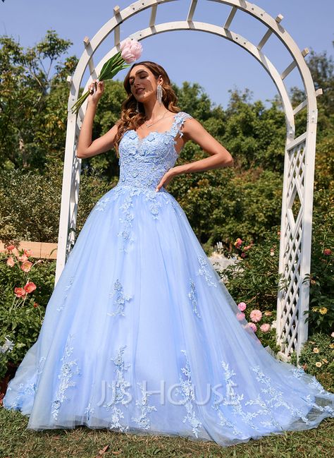 Modest Blue Prom Dresses, Court Train Prom Dress, Ocassion Dress, Modest Prom Dresses, Periwinkle Dress, Jjs House, Tulle Prom Dresses, Lace Prom Dresses, Train Model