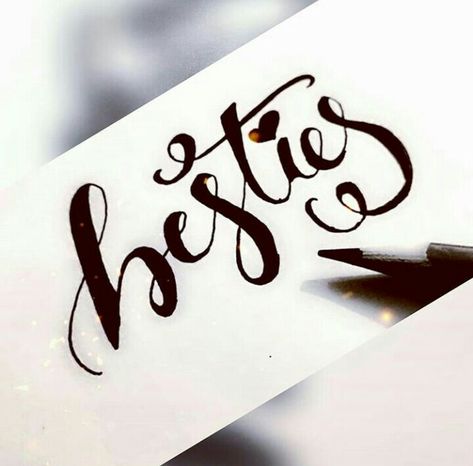 Bestie ❤ Besties Calligraphy, Calligraphy Styles, In Arabic, Calligraphy, Paper Crafts, Quick Saves