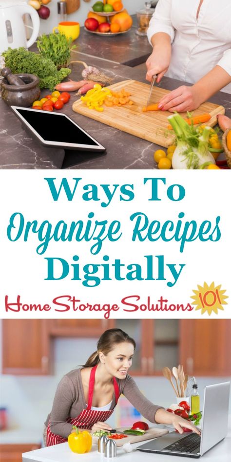 How To Organize Recipes, Recipe Storage Ideas, Digital Decluttering, Declutter 365, Organizing Recipes, Organize Recipes, Recipe Storage, Recipe Organizer, Tips For Organizing