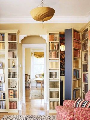 In Home Library, Secret Hiding Places, Bookcase Door, Secret Room, Hidden Rooms, Secret Door, Hidden Door, Library Decor, Secret Rooms