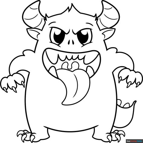 Free, printable simple monster coloring page for kids. Print it out or color it online. https://easydrawingguides.com/coloring-pages/simple-monster/ Scary Coloring Pages, Easy Drawing Guides, Monster Pictures, Monster Coloring Pages, Drawing Guides, Kids Print, Drawing Tutorial Easy, Coloring Tutorial, Halloween Monster