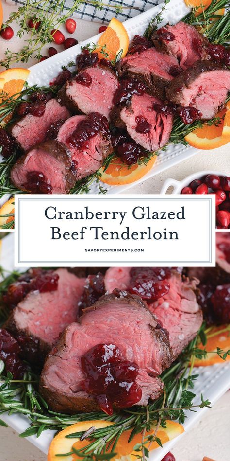 #ad We are thrilled to partner with @beefordinner this holiday season to bring an easy Cranberry Glazed Beef Tenderloin. This is the perfect celebratory entree, coming together in a snap combining fall spices with sweet-tart fresh cranberry glaze. #farmersandbeefranchers Cranberry Beef Tenderloin, Cranberry Steak Sauce, Cranberry Glaze Recipe, Thanksgiving Beef Recipes, Beef Tenderloin Crockpot, Christmas Beef Tenderloin, Cranberry Pork Tenderloin, Cranberries Recipes, Christmas Beef