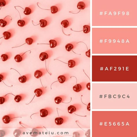 Pink Peach Red Color Palette, Sweet Colour Palette, Rustic Red Color Palette, Sweets Color Palette, Red And Pink Mood Board, Great Color Combinations, Soft Red Color Palette, Romantic Colour Palette, Valentine’s Day Color Palette